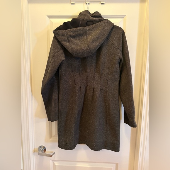 Lululemon Grey Hooded Long Fleece Lined Coat Full Zip Jacket - Picture 3 of 12